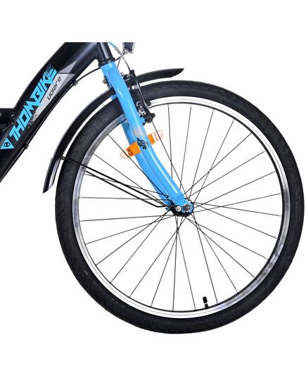 Volare Thombike Kinderfahrrad – Jungen – 24 Zoll – Schwarz Blau – 3 Gänge