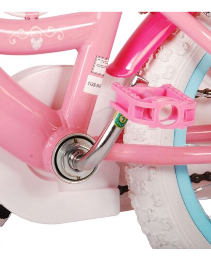 Disney Princess Kinderfahrrad - Mädchen - 14 Zoll - Rosa - Zweihandbremsen