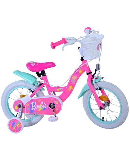 Barbie Kinderfahrrad - Mädchen - 14 Zoll - Rosa - Zweihandbremsen