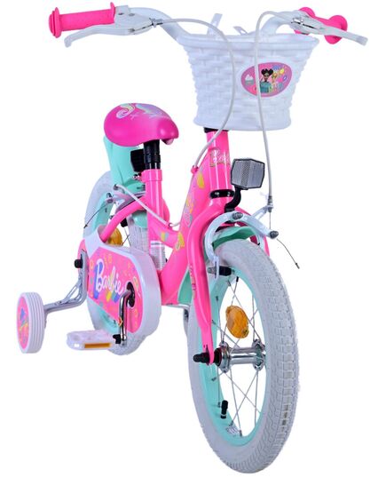 Barbie Kinderfahrrad - Mädchen - 14 Zoll - Rosa - Zweihandbremsen