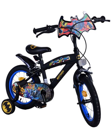 Batman Kinderfahrrad - Jungen - 14 Zoll - Schwarz - Zweihandbremsen