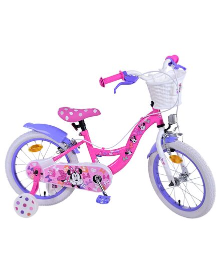 Disney Minnie Kinderfahrrad - Mädchen - 16 Zoll - Rosa - Zweihandbremsen