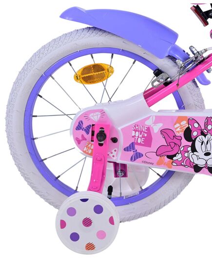 Disney Minnie Kinderfahrrad - Mädchen - 16 Zoll - Rosa - Zweihandbremsen