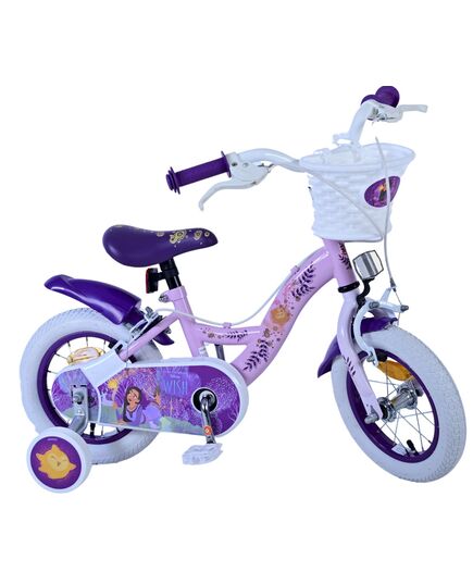 Disney Wish Kinderfahrrad - Mädchen - 12 Zoll - Lila - Zwei Handbremsen