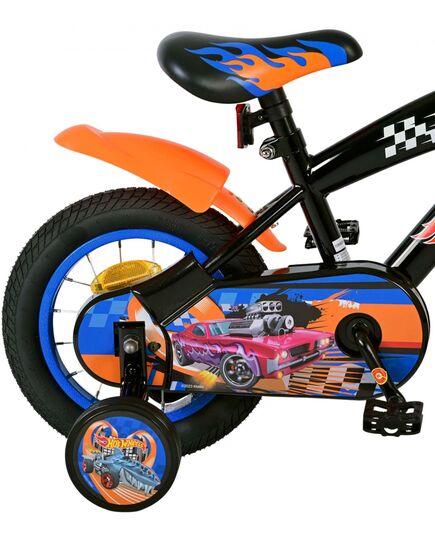 Hot Wheels Kinderfahrrad - Jungen - 12 Zoll - Schwarz Orange Blau - Zweihandbremsen