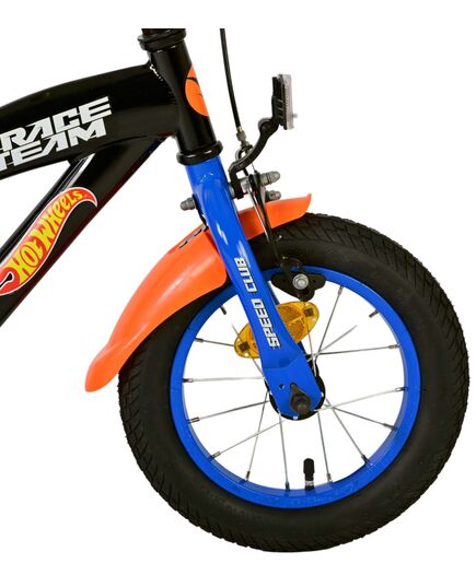 Hot Wheels Kinderfahrrad - Jungen - 12 Zoll - Schwarz Orange Blau - Zweihandbremsen
