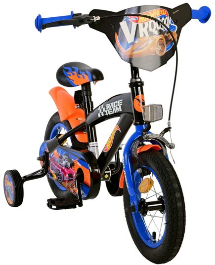 Hot Wheels Kinderfahrrad - Jungen - 12 Zoll - Schwarz Orange Blau - Zweihandbremsen