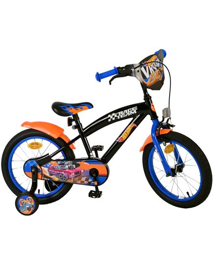 Hot Wheels Kinderfahrrad - Jungen - 16 Zoll - Schwarz Orange Blau - Zweihandbremsen