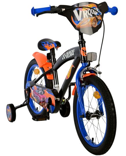 Hot Wheels Kinderfahrrad - Jungen - 16 Zoll - Schwarz Orange Blau - Zweihandbremsen