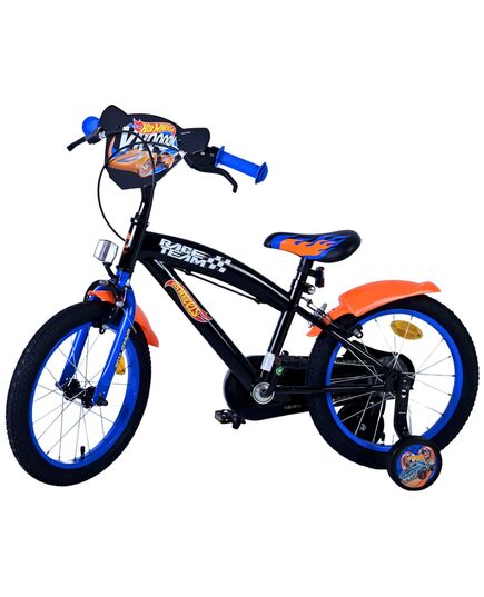 Hot Wheels Kinderfahrrad – Jungen – 16 Zoll – Schwarz Orange Blau – Zwei Handbremsen