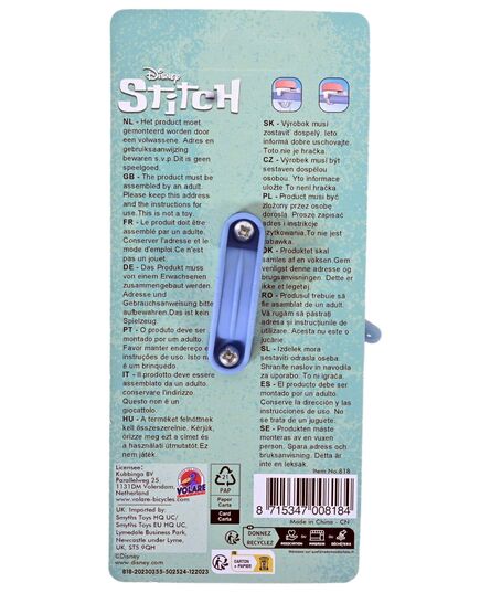 Disney Stitch Fahrradklingel - Korallenblau / Orange