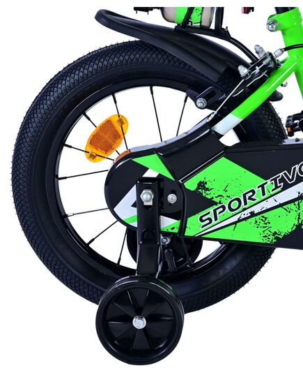 Volare Sportivo Kinderfahrrad – Jungen – 14 Zoll – Grün Schwarz – Zwei Handbremsen