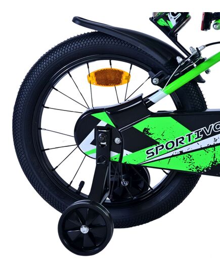 Volare Sportivo Kinderfahrrad – Jungen – 16 Zoll – Grün Schwarz – Zwei Handbremsen