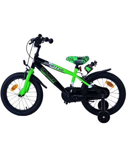 Volare Sportivo Kinderfahrrad – Jungen – 16 Zoll – Grün Schwarz – Zwei Handbremsen