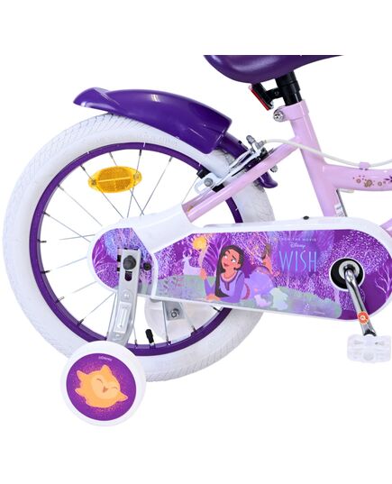 Disney Wish Kinderfahrrad - Mädchen - 16 Zoll - Lila - Zwei Handbremsen