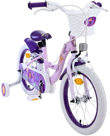 Disney Wish Kinderfahrrad - Mädchen - 16 Zoll - Lila - Zwei Handbremsen
