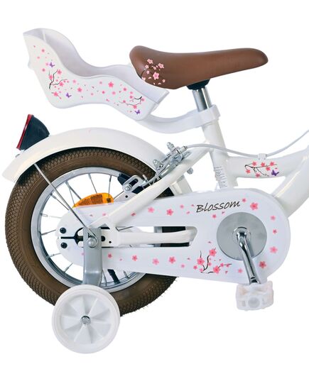 Volare Blossom Kinderfahrrad - Mädchen - 12 Zoll - Weiß - Zweihandbremsen