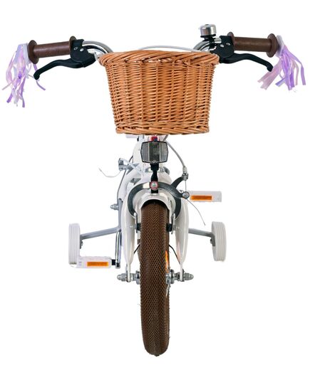 Volare Blossom Kinderfahrrad - Mädchen - 12 Zoll - Weiß - Zweihandbremsen