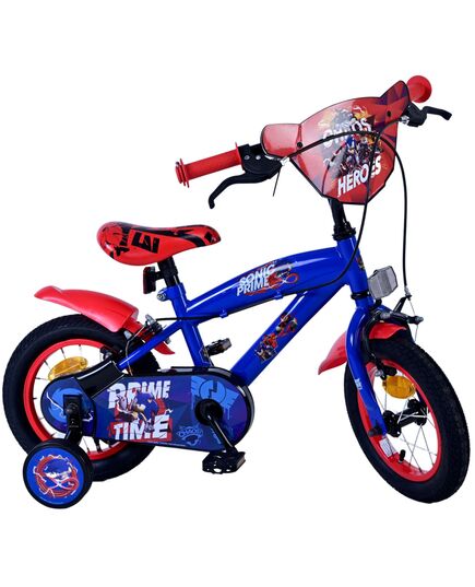 Sonic Prime Kinderfahrrad - Jungen - 12 Zoll - Blau Rot - Zweihandbremsen