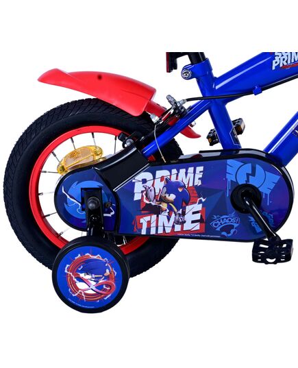 Sonic Prime Kinderfahrrad - Jungen - 12 Zoll - Blau Rot - Zweihandbremsen