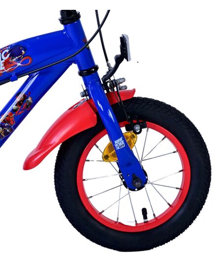 Sonic Prime Kinderfahrrad - Jungen - 12 Zoll - Blau Rot - Zweihandbremsen