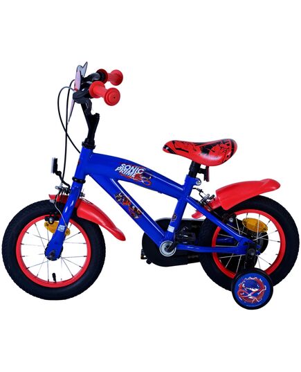 Sonic Prime Kinderfahrrad - Jungen - 12 Zoll - Blau Rot - Zweihandbremsen