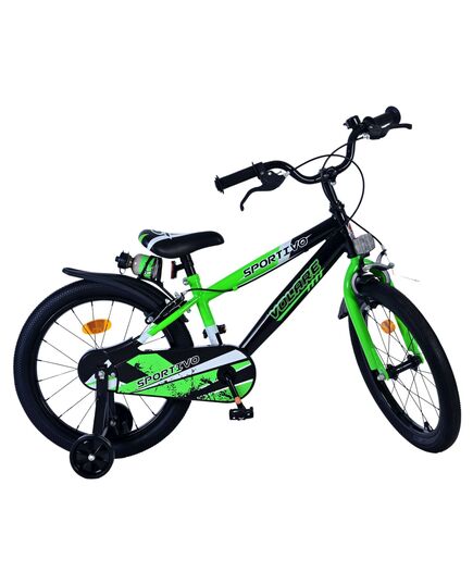 Volare Sportivo Kinderfahrrad – Jungen – 18 Zoll – Grün Schwarz – Zwei Handbremsen