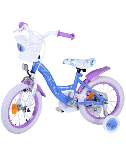 Disney Frozen 2 Kinderfahrrad - Mädchen - 14 inch - Blau / Lila
