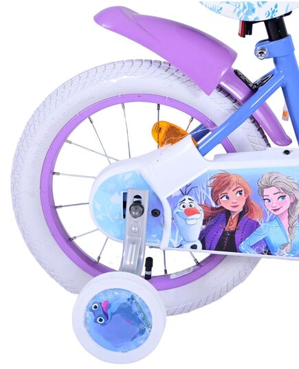 Disney Frozen 2 Kinderfahrrad - Mädchen - 14 inch - Blau / Lila