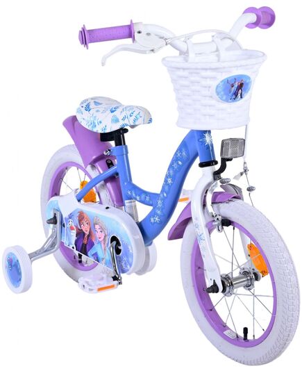 Disney Frozen 2 Kinderfahrrad - Mädchen - 14 inch - Blau / Lila