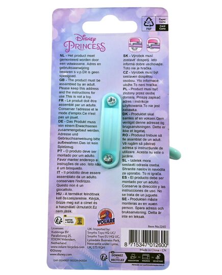 Disney Princess Fahrradklingel – Mädchen – Rosa Blau