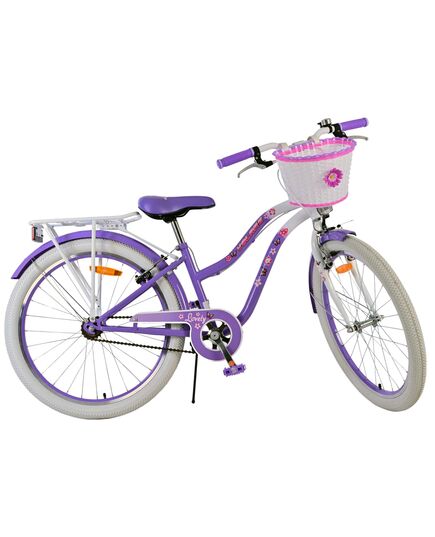 Volare Lovely Kinderfahrrad - Mädchen - 24 Zoll - Lila - Zwei Handbremsen