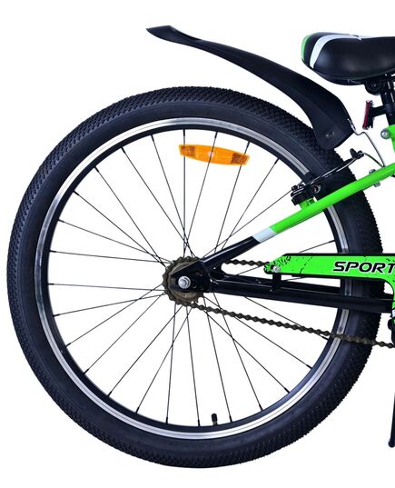 Volare Sportivo Kinderfahrrad - Jungen - 24 Zoll - Schwarz Grün - Zweihandbremsen