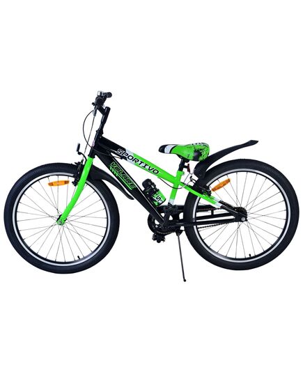 Volare Sportivo Kinderfahrrad - Jungen - 24 Zoll - Schwarz Grün - Zweihandbremsen
