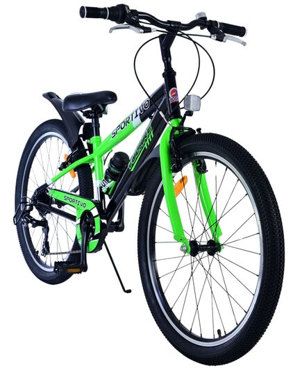Volare Sportivo Kinderfahrrad – Jungen – 24 Zoll – 7 Gänge – Schwarz Grün