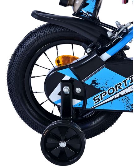 Volare Sportivo Kinderfahrrad – Jungen – 12 Zoll – Blau Schwarz – Zwei Handbremsen