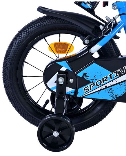 Volare Sportivo Kinderfahrrad – Jungen – 14 Zoll – Blau Schwarz – Zwei Handbremsen