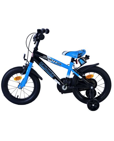 Volare Sportivo Kinderfahrrad – Jungen – 14 Zoll – Blau Schwarz – Zwei Handbremsen