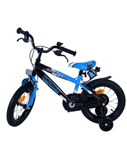 Volare Sportivo Kinderfahrrad – Jungen – 14 Zoll – Blau Schwarz – Zwei Handbremsen