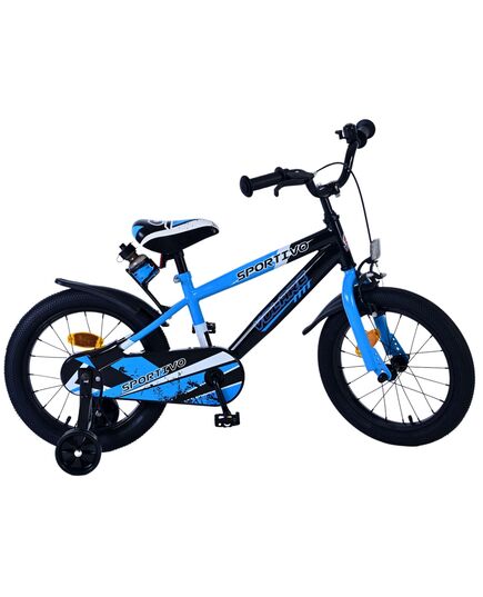 Volare Sportivo Kinderfahrrad – Jungen – 16 Zoll – Blau Schwarz