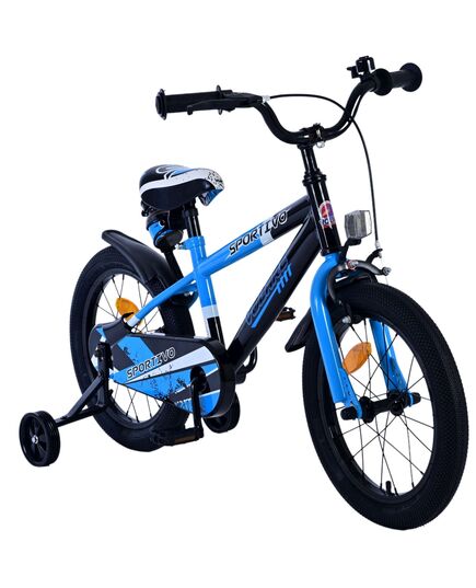 Volare Sportivo Kinderfahrrad – Jungen – 16 Zoll – Blau Schwarz