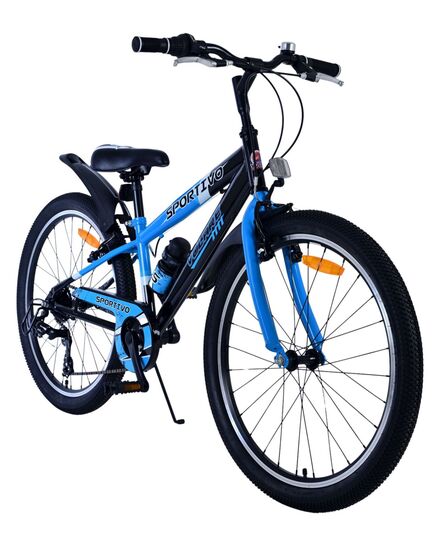 Volare Sportivo Kinderfahrrad – Jungen – 24 Zoll – 7 Gänge – Schwarz Blau