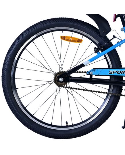 Volare Sportivo Kinderfahrrad - Jungen - 24 Zoll - Schwarz Blau - Zweihandbremsen