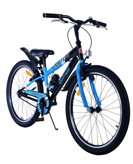 Volare Sportivo Kinderfahrrad - Jungen - 24 Zoll - Schwarz Blau - Zweihandbremsen