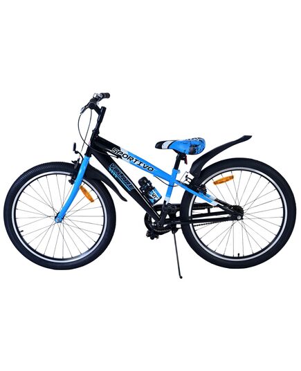 Volare Sportivo Kinderfahrrad - Jungen - 24 Zoll - Schwarz Blau - Zweihandbremsen