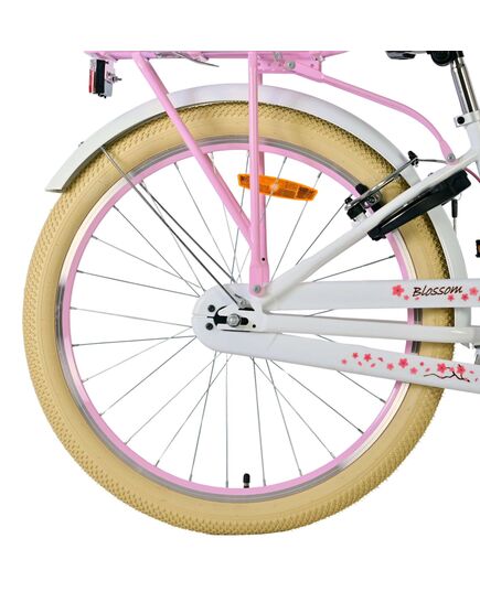 Volare Blossom Kinderfahrrad - Mädchen - 24 Zoll - Weiß - Zwei Handbremsen