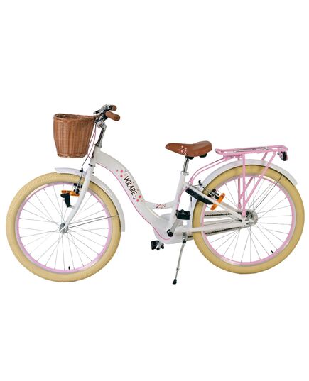 Volare Blossom Kinderfahrrad - Mädchen - 24 Zoll - Weiß - Zwei Handbremsen