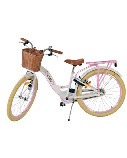 Volare Blossom Kinderfahrrad - Mädchen - 24 Zoll - Weiß - Zwei Handbremsen