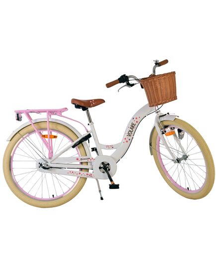 Volare Blossom Kinderfahrrad - Mädchen - 24 Zoll - Weiß - 3 Gänge