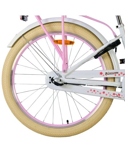 Volare Blossom Kinderfahrrad - Mädchen - 24 Zoll - Weiß - 3 Gänge